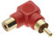 RCA Adaptor 90 Degree, Male to Female connector (pack of 3) Right Angle Phono Adapter Elbow Connectors, Gold Plated for Stereo Audio or AV Video (Red)