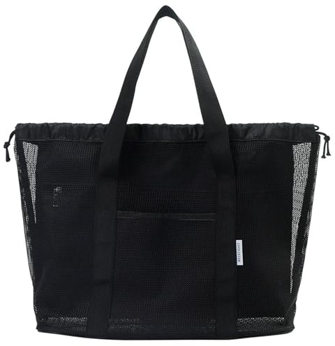 GWAWG Sac de Plage pour Femme,Grand Sac Fourre Tout de Plage,Sac de Plage en Maille Pliable,sac cabas en maille pour Plage Voyages Gym Piscine Rangement