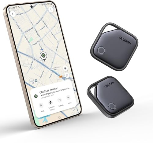 UGREEN FineTrack S Kompatibel mit Samsung SmartThings, Smarttag mit 550 Tagen Batterielaufzeit, Rückwärtssuche des Handys, 7 Tage Verlaufsverfolgung, Bluetooth Tracker für Galaxy Handy (2 Stück)