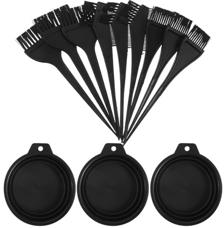 Healifty 3 Juegos Kit de Herramientas para Teñir Cabello con Brochas Profesionales Cuenco Plegable para Mezcla de Tinte y Aplicador de Mechas Equipo para Salones y Uso Fácil