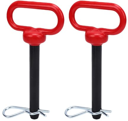 Pissente Trailer Hitch Pin and, 0.61 X 4.72 Inch Heavy Duty Carbon Steel with Rubber Coated Handle, for Lawn Tractors Mowers Trailers Carts ATV