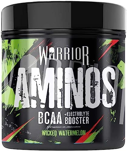 Warrior Aminos + Electrolyte Powder 360g - Amino Acid (BCAA) Hydration Formula for Performance & Recovery - Supplement for Intra or Post Workout - 30 Servings (Wicked Watermelon)