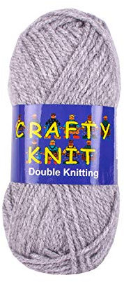 Grey Crafty Knit Double Knitting Sewing & Crochet Craft Wool Yarn Coloured Balls 25g