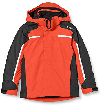 CMP - Chaqueta de esquí infantil resistente al desgarro con capucha desmontable, Tango-Negro, 98