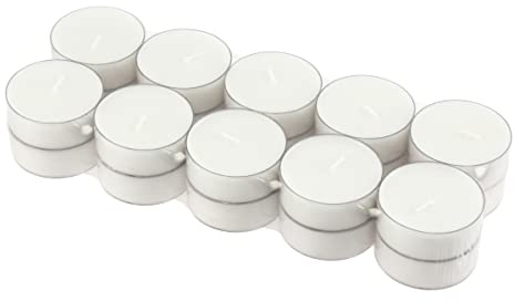 Stonebriar 20 Count Unscented Mega Oversized Clear Cup White Tea Light Candles with 9 Hour Burn Time