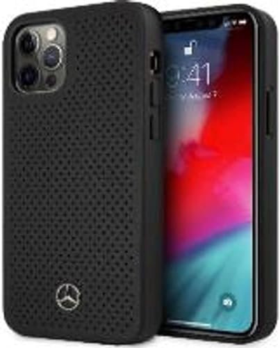 Mercedes MEHCP13MDELBK Hülle für iPhone 13 6,1 schwarz Leather Perforated