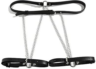 TOEECY Harnais Jambe Ajustable Ceinture Corps Bretelles Réglables Anneaux Métalliques Accessoire Costume
