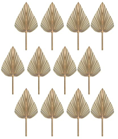 Potadak 12 piezas hojas de palma secas de palmeras secas bohemio lanzas de palma secas plantas artificiales hojas de tropicales