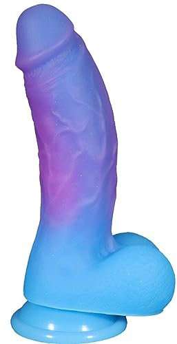 20CM realistischer Silikon dildo, Sexspielzeug für Erwachsene, farbenfroher, Flexibler G-Punkt Penis Analstimulator mit Saugnapf für freihändiges Spielen, gebogener Schaft mit 4.7CM Durchmesser