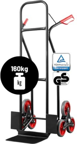 Pallit Diable pour escaliers DIABLO-S | 160 kg kg | poignées ergonomiques | cadre en acier | Diable de transport chariot élévateur