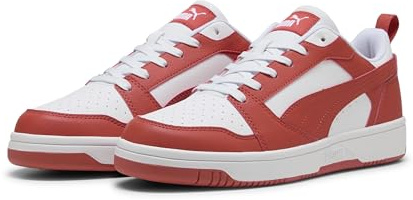 PUMA Rebound V6 Low Unisex Sneaker, Puma White Red Fire, 46 EU