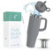 Everyday Oasis® Tumbler Cup | Extra großer Thermobecher mit Strohhalm und Teesieb I Auslaufsicherer Isolierbecher | 1180 ml | Kaffee- und Teebecher to go | Steel Grey Colorway