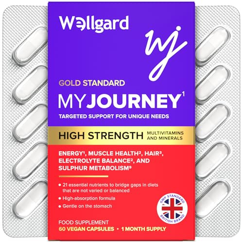 Wellgard My Journey – MJ Multivitamin for Energy, Muscles, Hair, Electrolyte Balance and Sulphur Metabolism, 60 Capsules