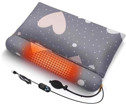 WRJAHCG Cuscino di Grano saraceno, Cuscino ergonomico cervicale per Letto, 43cm Cuscino Ortopedico, per alleviare Il Dolore per Schiena, cervicale, Spalla,[e] Dotted Gray