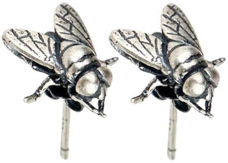 YARNOW Orecchini a Bottone Decorativi Punk a Forma di Mosca, Orecchini Borchiati da Donna, Gioielli Statement per Feste e Uso Quotidiano, Design Compatto Antiossidante