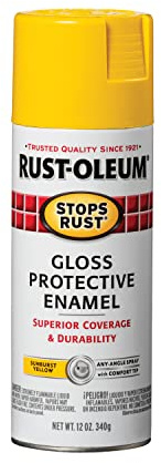 Rust-Oleum 7747830 Stops Rust Spray Paint, 12 oz, Gloss Sunburst Yellow