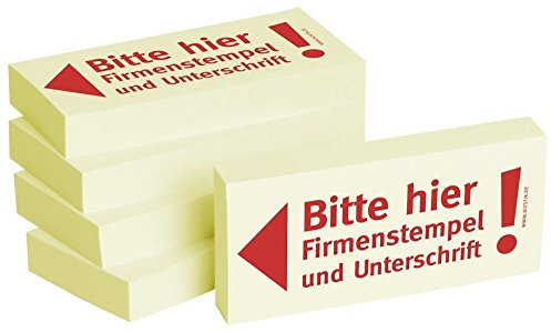 BIZSTIX® Business Haftnotizen Bitte hier Firmenstempel und Unterschrift! (5 Stk.)