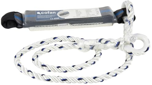 Cofan Absorbedor de Energía | Con Cuerda de Seguridad de 1,5 m | Color Blanco