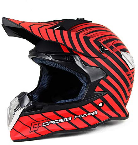 Woljay Casco da Motocross Occhiali Moto Cross Integrali MTB AVT MX per Downhill Offroad Adulti banda (XXL, rosso)
