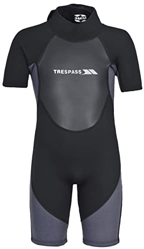 Trespass Tuta corta in neoprene da ragazzo, colore nero, taglia 11 12 3 mm UK