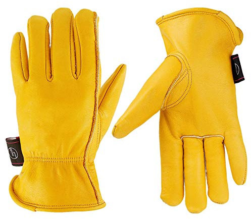 KIM YUAN Lederarbeitshandschuhe für Gartenarbeit/Schneiden/BAU/Bauernhof/Motorrad, Herren & Damen (XXL)