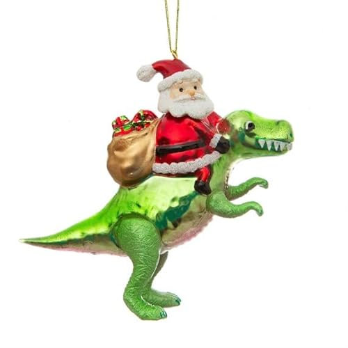 Sass & Belle Dinosaur and Santa Shaped Bauble