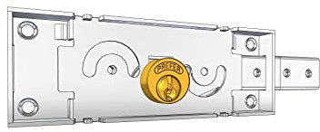 PREFER Serratura laterale destra cilindro tondo ottone nichelato per serrande avvolgibili