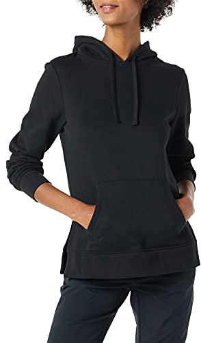 Amazon Essentials Women's French Terry Hooded Tunic Sweatshirt, Black, Medium