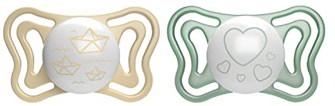 Chicco PhysioForm Light Lumi, Light in the Dark, 2-6 Months, Silicone Teat, Promotes Proper Development of the Mouth, Pack of 2, Neutral