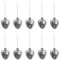 Verve Jelly 10 Pieces Tea Infuser Stainless Steel Heart-Shaped Tea Balls Mini Tea Strainers Filter with Chain and Hook for Loose Tea Herbal Spices Seasonings, 5.1 * 1.6in