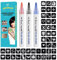 ACCloud Marcatori temporanei per tatuaggi per pelle, 3 Marcatori corpo+ 63 Tatuaggi Stencils Kit per Donne Uomo,Punta flessibile della spazzola, Colori brillanti (3 colori-B)