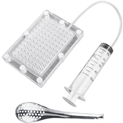 Blogiiup Caviar Maker Box, Gastronomia molecolare Caviar Maker, distributore Gourmet con Utensili a Tubo e Cucchiaio, contagocce da sferificazione del Filtro Caviale per Cucina Domestica