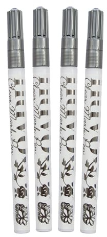 Nuvo Clear Embossing Marker Pen - Precision Fine Bullet Tip - Perfect for Freehand Drawing and Touch-Ups - Compatible with All Grades of Embossing Powder (Pack of 4)