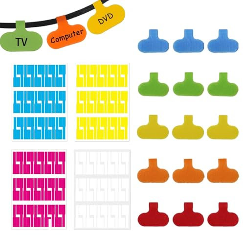 135 Stück Kabelbeschriftung Set, Kabel Beschriftung, Kabelbeschriftung Clip, Geeignet für Computerräume Internetcafés Firmennetzwerke Fabrikverkabelung Häuser oder Büros.