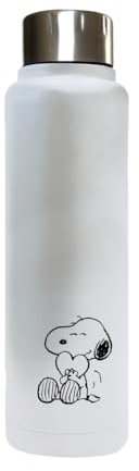 SNOOPY LOVE - Botella Termo, Botella de Agua, Acero Inoxidable, Doble Aislamiento, 6h de Bebida Caliente y 12h de Bebida Fría, 500 ml