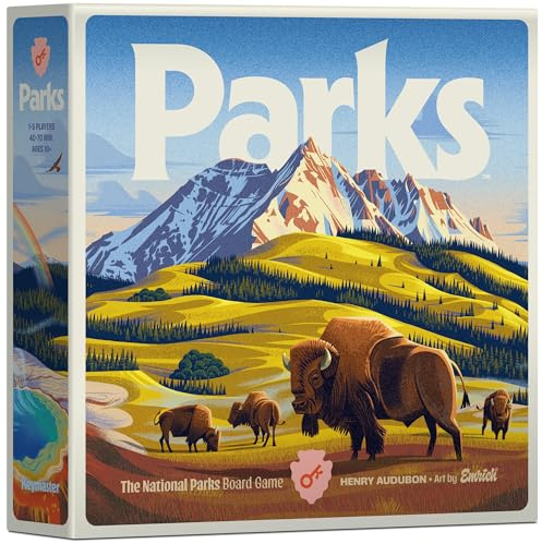 Keymaster Games Parks Base Camp | Beautiful Strategy Game for Families, Adults or Solo | Best Board Game for Nature, Outdoors, and Hiking | The US National Parks Game | Ages 10+ | 1-5 Players