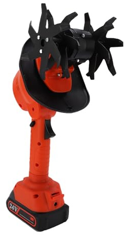 Oreilet Mini Motozappa Senza Fili, Motozappa Elettrica da Giardino Alimentata a Batteria con Batterie 1500 MAh, Caricabatterie e Blocco di Sicurezza per la Coltivazione del Terreno (Spina UE da 100