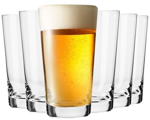 KROSNO Weizenbiergläser, 6 Stück, 507 ml, Pure Collection, perfekt für Zuhause, Restaurants und Partys, spülmaschinenfest