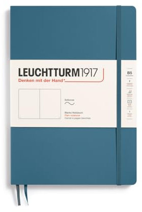 LEUCHTTURM1917 365636 Notizbuch Composition (B5), Softcover, 123 nummerierte Seiten, Stone Blue, Blanko