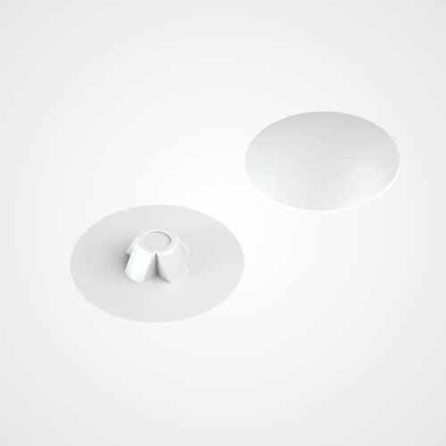 Enkotrade 21 Stück Abdeckkappen für Schrauben Weiß, Kreuzschlitz, PZ N° 3, Zierkappen zum Abdecken mit Kopflochbohrung, einstecken in Kopf Loch, Schraubenkappen