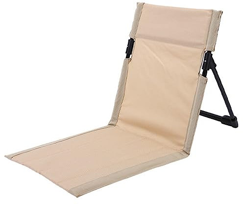 FUBESK Strandstuhl, ohne Beine, zusammenklappbar, für Camping, Angeln, Grillen, Wandern, Strand, Beige