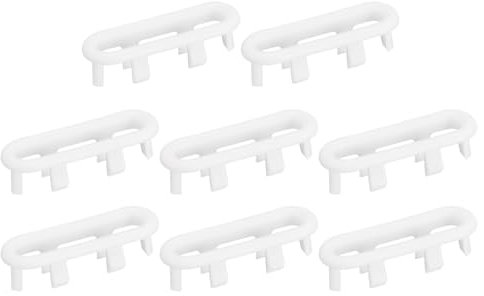 QUARKZMAN Cubierta de Desbordamiento para Fregadero 8 Piezas Anillos para Fregadero 47.8x13.6mm Ovalados Tapón de Desagüe para Baño Cocina Lavabo Insertar en Tapas Blanco
