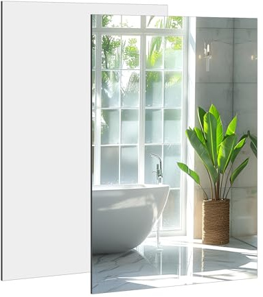 DARENYI 2 Stück Spiegel 30 x 21cm Glas HD Wandspiegel zum Kleben Spiegelfliesen Selbstklebend für Badezimmer, Wohnzimmer, Schlafzimmer