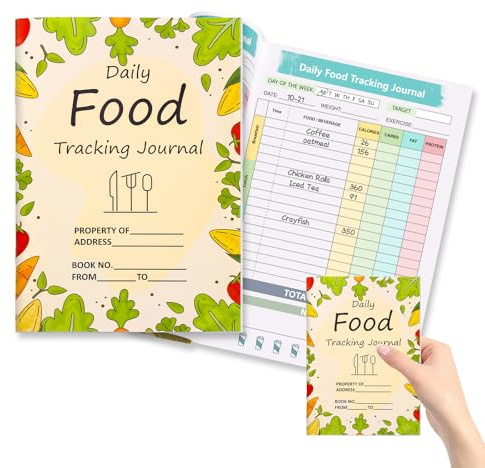 1 Pcs Food Journal Diary 5.8×8.3 inch Food Tracker Journal Daily Calorie Counter Book with Breakfast Lunch Dinner Calorie and Snack Sections for Nutrition Tracker Book