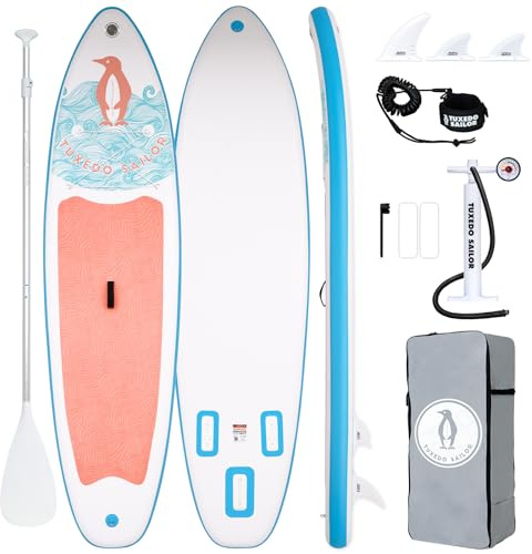 Tuxedo Sailor SUP Gonfiabile Adulti 320 cm Stand Up Paddle Board, Tavola da SUP Paddle Board con Accessori, Tavola Gonfiabile 2 Posti (Light Pink)