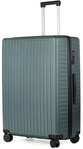 TANTOMI Koffer Groß, 28 Zoll Hartschalenkoffer, Leichter ABS-Rollkoffer, Reisekoffer mit 4×360°-Rollen, TSA-Schloss (Helles Dunkelgrün, 95L)