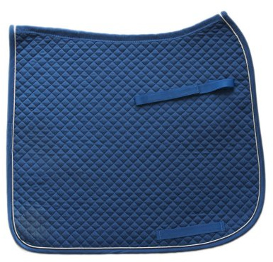 HKM Small Quilted Dressage Saddle Cloth Medium Blue/Silver, Thoroughbred/Warmblood
