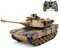 fisca Tanque de Control Remoto 1/18 2.4 GHz, Tanque RC M1A2 de 15 Canales, Tanque de Batalla Principal Abrams Que disparan BBS Airsoft Balas Juguete Militar para niños y Adultos