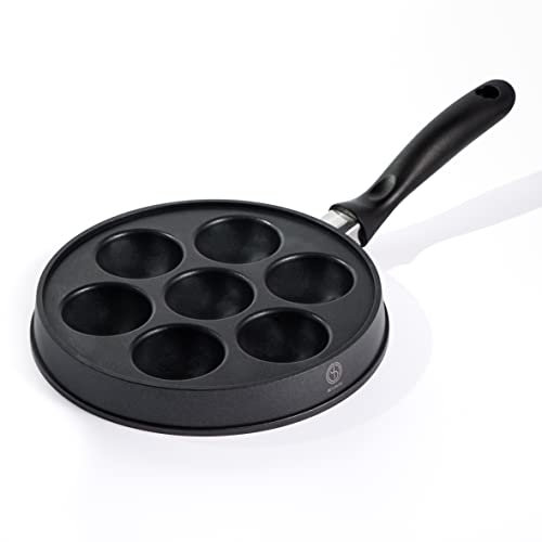 JD Europe Cast Aluminium 7 Round Ball Danish Pancake Aebleskiver Pan