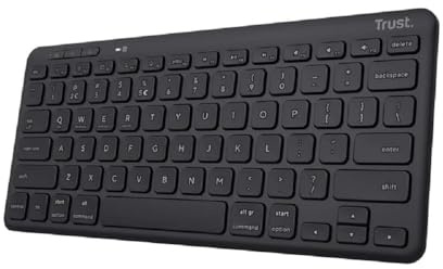 Trust Lyra Compact Dradloos toetbord, QWERTY layout, svart